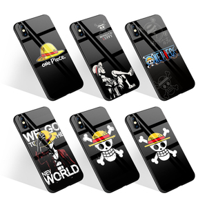 เคสโทรศัพท์กระจกลายอะนิเมะแบบวันพีช,เคสโทรศัพท์สำหรับ <span class=keywords><strong>Iphone</strong></span> 11 Pro Xr <span class=keywords><strong>Xs</strong></span> <span class=keywords><strong>Max</strong></span> 12 A51 A71 S10 S20 - Product Image 1