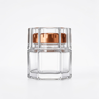Stoples Kaca Heksagonal Elegan Wadah Kemasan Madu Kosong Tutup Sekrup Rose Gold 500ml 750ml Kaca Bening