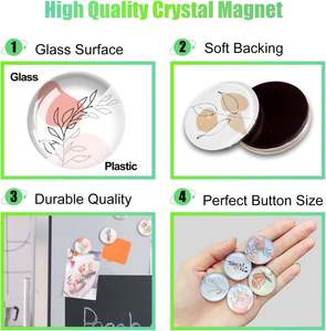 Aimants de réfrigérateur en verre, autocollants décoratifs pour réfrigérateur, motifs floraux, aimants décoratifs pour la cuisine - Product Image 2
