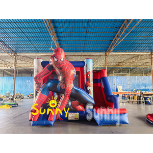 Maison gonflable de videur <span class=keywords><strong>Funhouse</strong></span> gonflable Spiderman Maison gonflable de rebond avec la glissière - Product Image 1