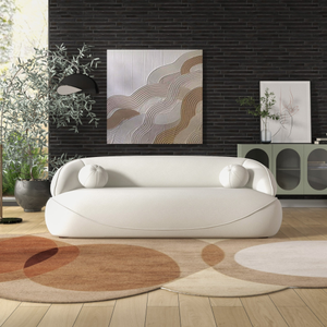 ModernAndrew Beige Boucle <b>Sofa</b> for Living Room and Villa <b>Oversized</b> 3Seat Hotel - Product Image 2