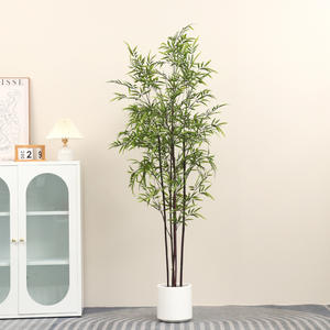 Plantes artificielles en bambou, plantes chinoises artificielles, arbre vert artificiel, plante en pot en plastique pour extérieur, fausses plantes artificielles, décoration - Product Image 5