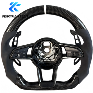 Volant de voiture personnalisé en cuir et fibre de carbone pour <span class=keywords><strong>Audi</strong></span> A3 A4 A6 Q5 B9 A5 SQ5 Q7 Q8 C8 A7 <span class=keywords><strong>RS6</strong></span> C8 RS7 RSQ8 RSQ3 <span class=keywords><strong>R</strong></span> S Line RS - Product Image 3