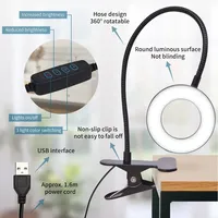 Lampe à Clous Led USB pour Lecture de Table, Petit Modes Portable, Clip Lumineux, Flexible, Col de Cygne, Lampe de Bureau pour Enfants avec Pince