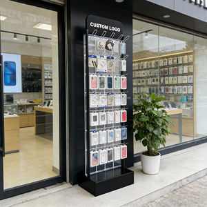 LED Floor 360 °   Supports d'affichage pour téléphones avec logo personnalisé en acrylique, accessoires mobiles avec crochets, supports pour câbles de charge – Vente en magasin - Product Image 3