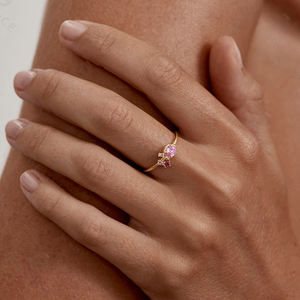 Pendientes Gemnel Awaken Love de plata de ley 925, diseño de racimo de circonitas cúbicas en rosa de ensueño, serie de joyería de circonitas. - Product Image 5