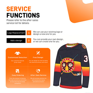Nouveau maillot de hockey personnalisé pour équipe unisexe Puck Pros noir 2023 avec broderie, caractéristiques écologiques, séchage rapide et respirant - Product Image 4