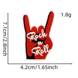 Parches Bordados Termoadhesivos con Diseño de Calavera Negra, Estilo Punk Rockero, Tema Musical de Guitarra, para Chaquetas y <span class=keywords><strong>Ropa</strong></span> - Product Image 5