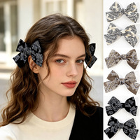 Barrettes à cheveux imprimées nœud papillon pour femmes, accessoires pour cheveux pour filles