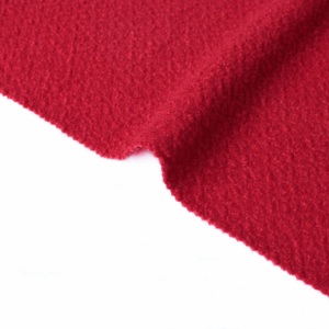 25 in Stock Fast Delivery 43% <strong>Wool</strong> 57% Polyester Pure <strong>Red</strong> Mix Diamond Check Loop 3D Textured Fabric for Coat Suit Jacket 510GSM - Product Image 2