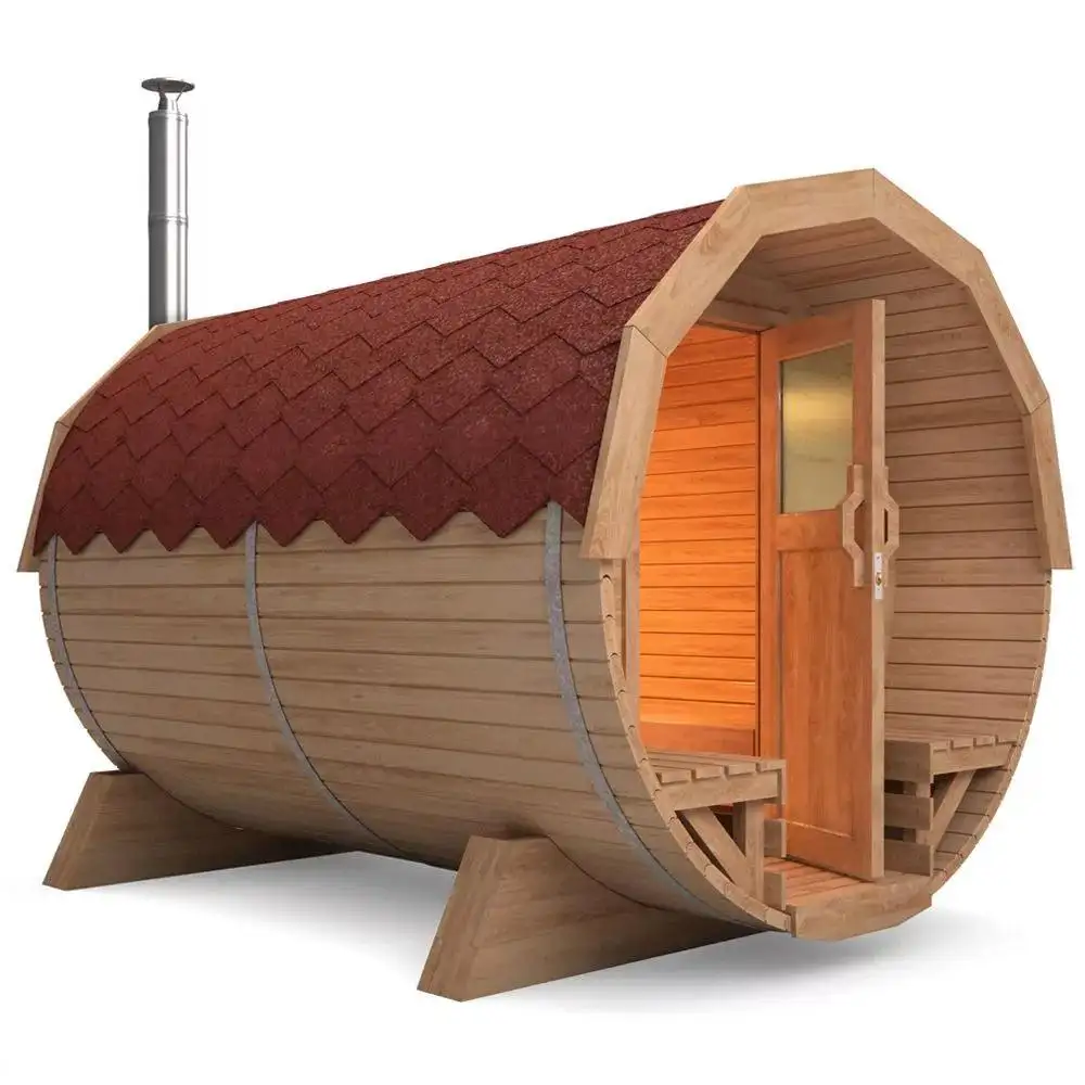 Sauna barril de venda quente, sauna a vapor, barril, casa ao ar livre, cedro, sauna para 4 pessoas