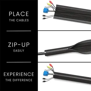 ペット用コード保護強化フックループケーブルワイヤースリーブフレキシブルジッパースタイルフック管理ナイロンパターンテープ - Product Image 6