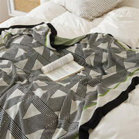 2025 nuevo diseño 100% Lyocell lujoso moderno geométrico Jacquard respirar textura decoración del hogar manta de punto BWL