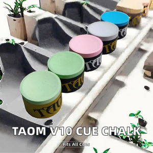 Tiza Profesional para Billar y Snooker Taom V10, Forma Redonda Universal, Polvo de Chocolate para Jugadores - Product Image 2