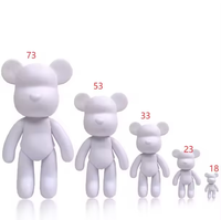 Figurine d'ours blanc de 18 cm/23 cm/33 cm/53 cm/73 cm de hauteur pour peinture fluide DIY, ours à surface givrée, provenant de fournitures artistiques