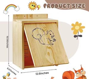 Nouvelle Niche en <span class=keywords><strong>Bois</strong></span> pour Écureuils, Forme de Pomme de Pin, à Suspendre en Extérieur, pour Hamsters, Habitat d'Élevage Animal, Boîte en <span class=keywords><strong>Bois</strong></span> Massif - Product Image 6