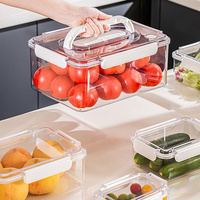 Boîte de rangement transparente pour tiroir de réfrigérateur, en plastique, pour fruits et légumes, conteneur de conservation pour réfrigérateur et armoire de cuisine