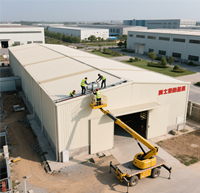 Bâtiment en acier préfabriqué, hangar en acier, atelier industriel, bâtiment commercial, structure en acier, entrepôt