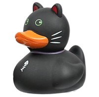 Jouet de bain canard en caoutchouc chat mignon, canard flottant en PVC animal kawaii à presser pour enfants, cadeau pour la douche de bébé, vente en gros personnalisée