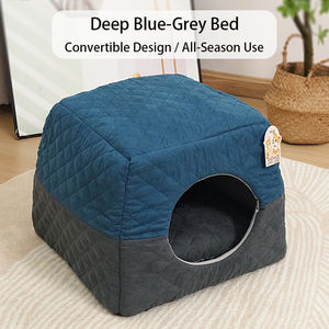 Bester Preis Halb geschlossenes Plüsch-Haustier bett Komfortable Katzen höhle Outdoor-freundliches Katzen nest für Katzen und Hunde - Product Image 3