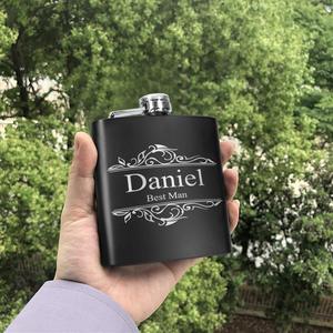 Gourde personnalisée gravée de 8 oz pour homme, ensemble gourde à vin en acier inoxydable et cuir, cadeau fête des pères pour papa, cadeau d'anniversaire pour mari - Product Image 5
