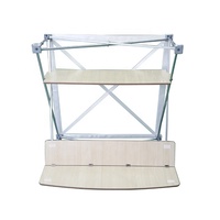 Podium pliable en alliage d'aluminium pour événements publicitaires, table de promotion portable pour salons professionnels, comptoir d'exposition argenté