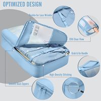 Accessoires de bagages cabine avec grand sac à linge et trousse de toilette suspendue, 8 cubes de rangement de 4 tailles
