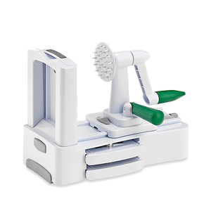 Wholesale Kitchen Accessories Gadget <b>Vegetable</b> <b>Cutter</b> Hand-Driven Three-in-one Rotary with Container Lid Blade Box - Product Image 3