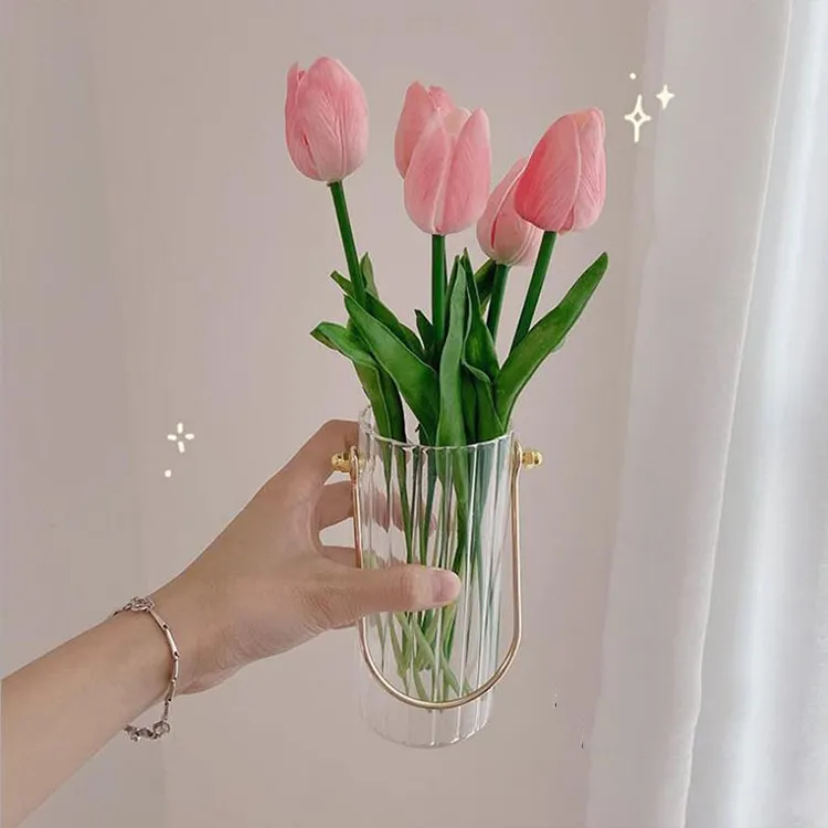 Florero colgante de vidrio, tubo cilíndrico de alta borosilicato, hidropónico, personalizado