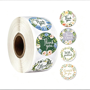 1 Zoll Wasserdichte BOPP Bekleidungs-Aufkleberrolle mit Farbigen Logo-Etiketten und Dankeschön-Aufklebern - Product Image 1