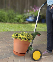 Chariot de transport de plantes robuste VERTAK, chariot de jardin à roulettes facile à déplacer avec barre de verrouillage réglable pour le transport de pots de fleurs