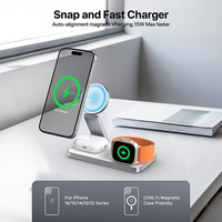 Chargeur sans fil pliable 3 en 1, station de charge rapide magnétique pour téléphone, 3 en 1, montre intelligente Qi2 1, portable pour Apple iPhone 16 15