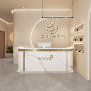 Comptoir <span class=keywords><strong>de</strong></span> bar incurvé <span class=keywords><strong>de</strong></span> luxe léger <span class=keywords><strong>haut</strong></span> <span class=keywords><strong>de</strong></span> <span class=keywords><strong>gamme</strong></span> pour Salons <span class=keywords><strong>de</strong></span> <span class=keywords><strong>beauté</strong></span> Magasins <span class=keywords><strong>de</strong></span> vêtements Cliniques dentaires Établissements <span class=keywords><strong>de</strong></span> formation Bureaux <span class=keywords><strong>de</strong></span> réception - Product Image 3