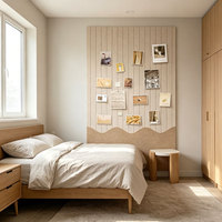 Panneaux acoustiques muraux en feutre de fibre de polyester ignifuge, écologiques, à rayures et empiècements, pour hôpitaux, hôtels, appartements, écoles, intérieur moderne