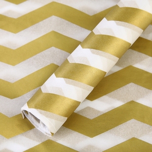 Gold Stamp Irregular Stripes Tissue <b>Paper</b> Double Side Metallized Gift Craft <b>Paper</b> 17gsm Offset Printing Compatible - Product Image 5