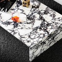 Table Basse Rectangulaire Moderne en Marbre Calacatta Viola d'Italie, Design de Style Simple, Haute Qualité pour Décoration Intérieure