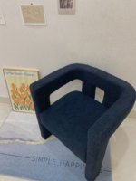 Chaise design nordique en bois massif avec assise en tissu, pour bureau, chambre, coiffeuse, hôtel, petit appartement, restaurant, style tendance