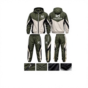 Chándal con Capucha para Hombre Long Mission, Manga Larga, Diseño Color Block, Ropa Deportiva Casual, Transpirable, Corte Regular, 100% Algodón, Invierno - Product Image 5