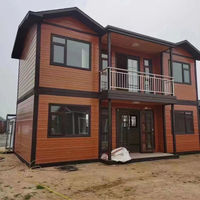 Casa contenedor prefabricada modular de dos pisos desmontable para microfamilias, casa contenedor desmontable, villa prefabricada