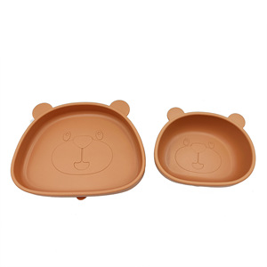 Assiette en silicone souple anti-chute pour bébé, motif dessin animé, avec ventouse, vaisselle pour tout-petits et enfants, vente en gros - Product Image 5