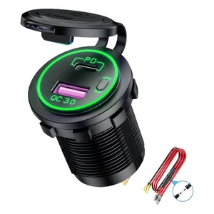 Chargeur de voiture QC3.0 18W, charge rapide PD20W, double port A+C, affichage numérique, type à clipser pour téléphones mobiles - Product Image 3