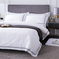 Ensemble de literie d'hôtel, broderie personnalisée, couvre-lit en coton blanc de luxe, collection épaisse, King Queen