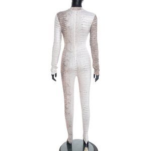 PEEQI J25JP427 Nuevo <span class=keywords><strong>Mono</strong></span> Sexy de Moda para Mujer, <span class=keywords><strong>Mono</strong></span> <span class=keywords><strong>Estampado</strong></span> de Manga Larga, <span class=keywords><strong>Mono</strong></span> Entallado de Una Pieza para Mujer - Product Image 6