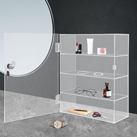 Vitrine de comptoir personnalisée à 4 niveaux, vitrine transparente, armoire de présentation, boîte de rangement, vitrine en acrylique avec serrure et clé