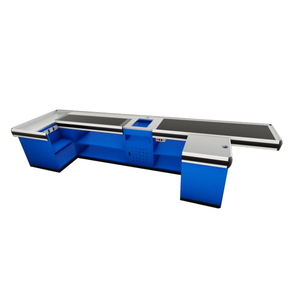 Contador de caja de alta calidad de tamaño personalizado Contador de pago duradero con <span class=keywords><strong>dos</strong></span> cintas transportadoras para supermercado - Product Image 2