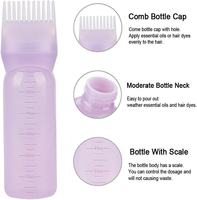 Salon kuaför aracı 6oz saç yağı dağıtım renk boya tarak boyama aplikatör tarak şişe ölçüm fırçası ile