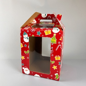 Boîte à biscuits de Noël de luxe biodégradable Sunshine Clear Window personnalisée avec poignée, emballage de luxe parfait pour les desserts - Product Image 2