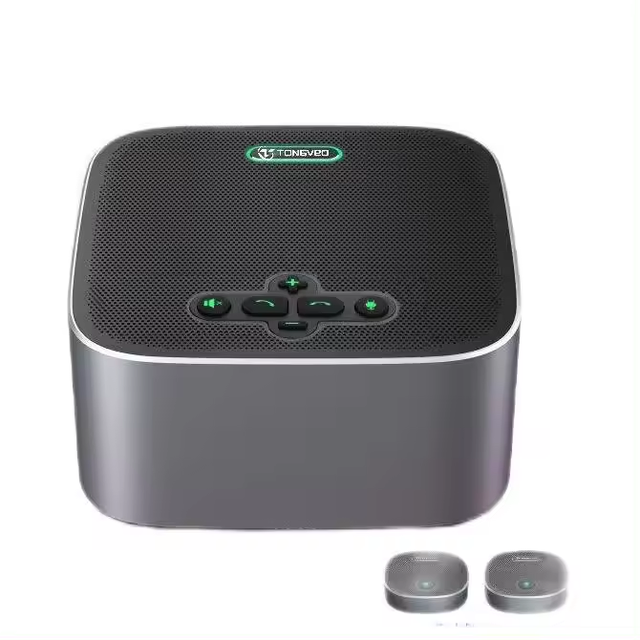 Professional USB/BT/Wireless Conference Speakerphone 360 Omnidirectional Speakerphone With Extension Mics for Conference Room