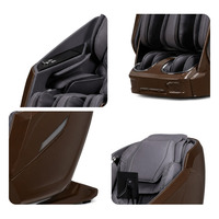 Fauteuil de massage pour le corps entier avec rouleaux pour les mollets, massage par airbag, commande vocale, charge sans fil, ions négatifs, écran LCD 7 pouces