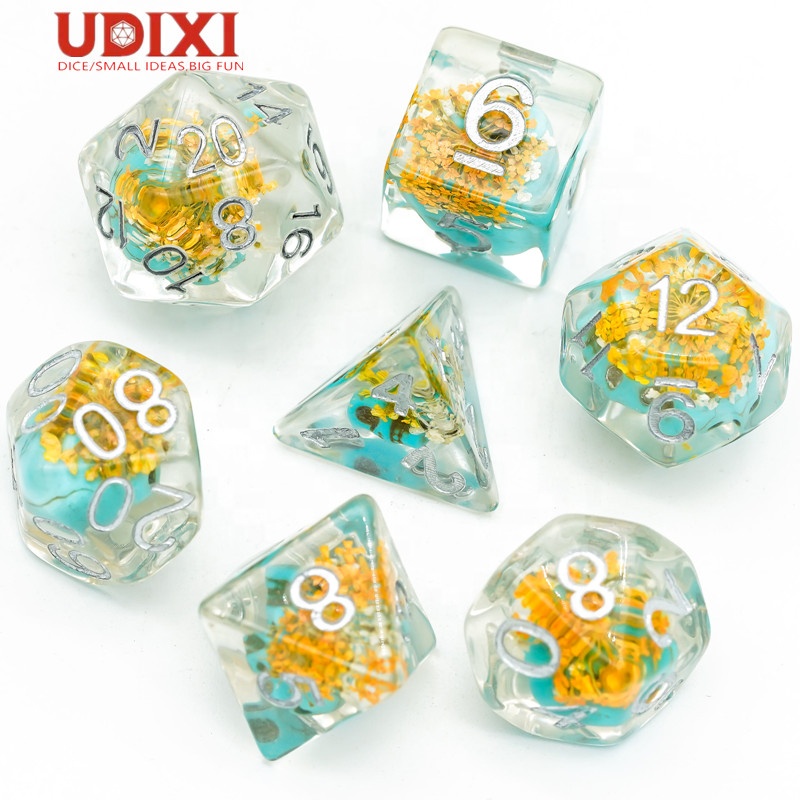 Пластиковые кубики с черепом и цветком Udixi Polyhedral Resin РОЛЕВАЯ ИГРА Подземелья и Драконы